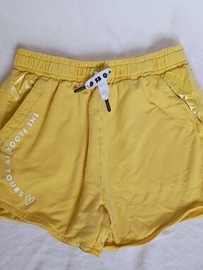 Athleta Girl Simone Biles Sunlit Yellow Drawstring Shorts